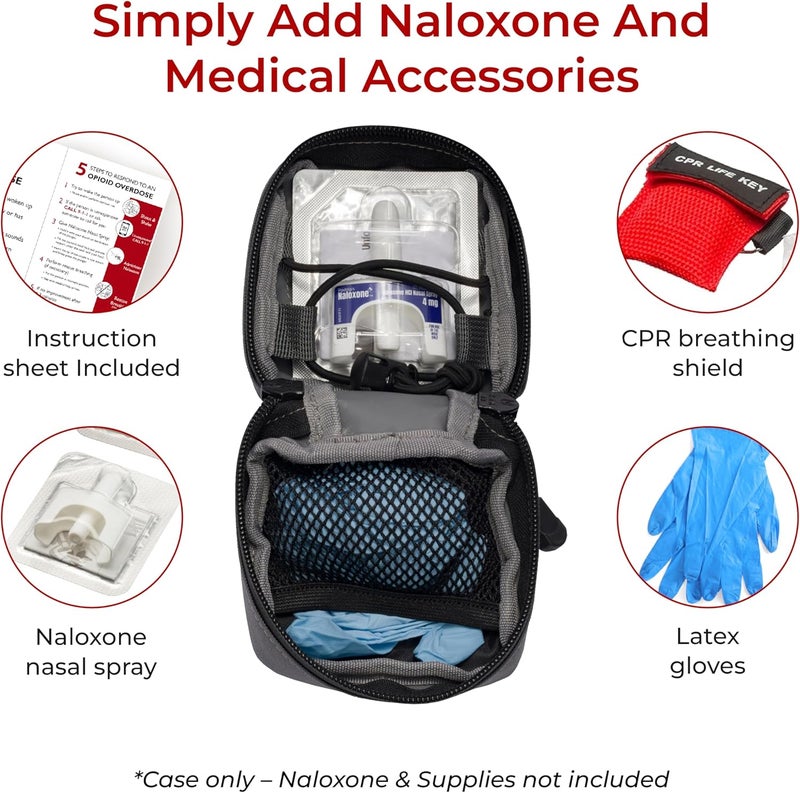 OVERDOSE KITS حقيبة مغناطيسية لنالوكسون للاستجابة للجرعة الزائدة (رمادي، مفرد) - نالوكسون غير متضمن - Image 5